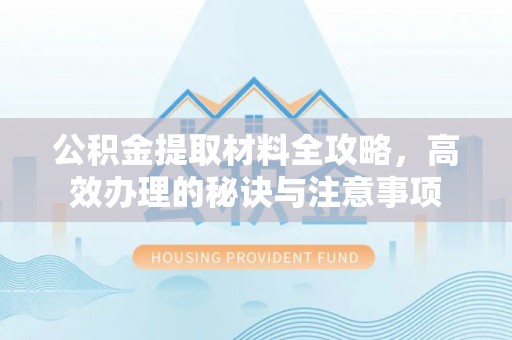 美兰公积金提取材料全攻略，高效办理的秘诀与注意事项