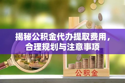 美兰揭秘公积金代办提取费用，合理规划与注意事项