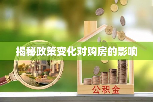 美兰揭秘政策变化对购房的影响