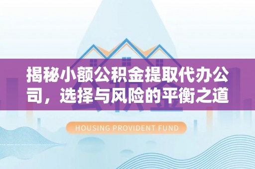 美兰揭秘小额公积金提取代办公司，选择与风险的平衡之道